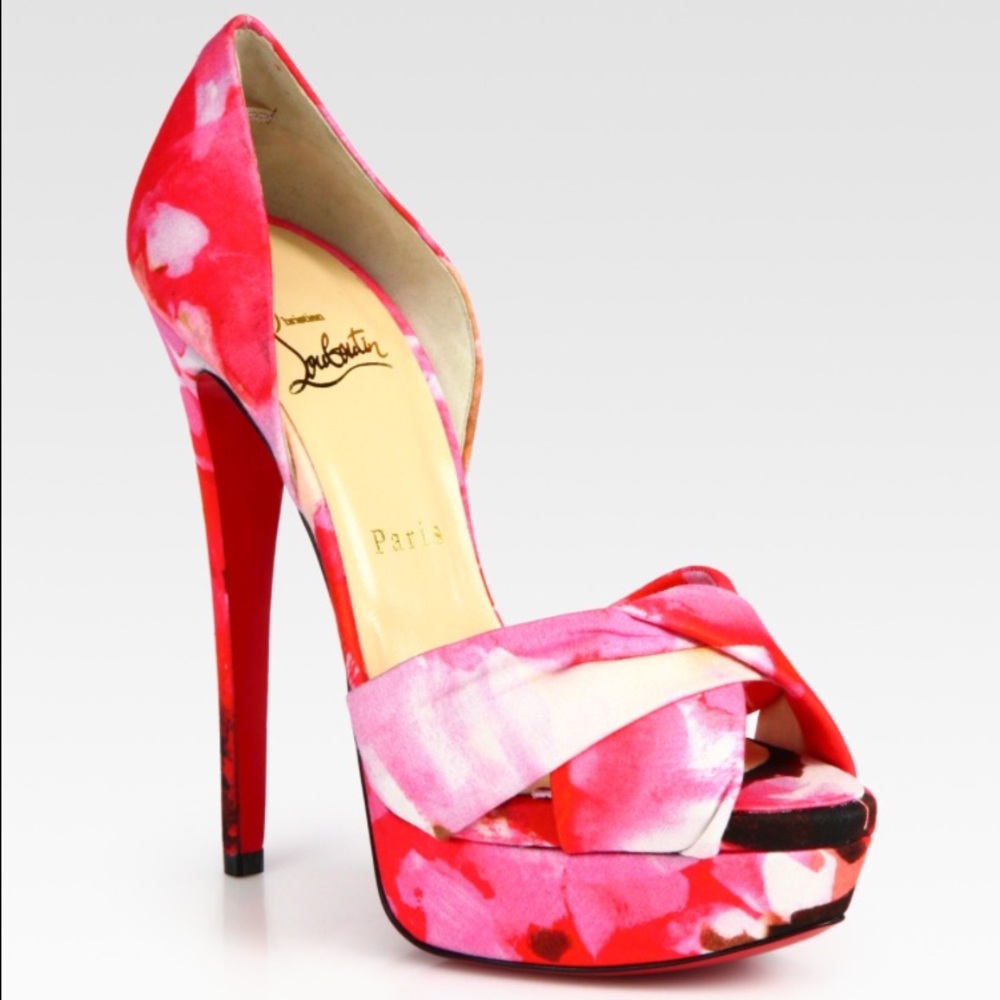 Christian Louboutin Floral Heel Sz 38.5